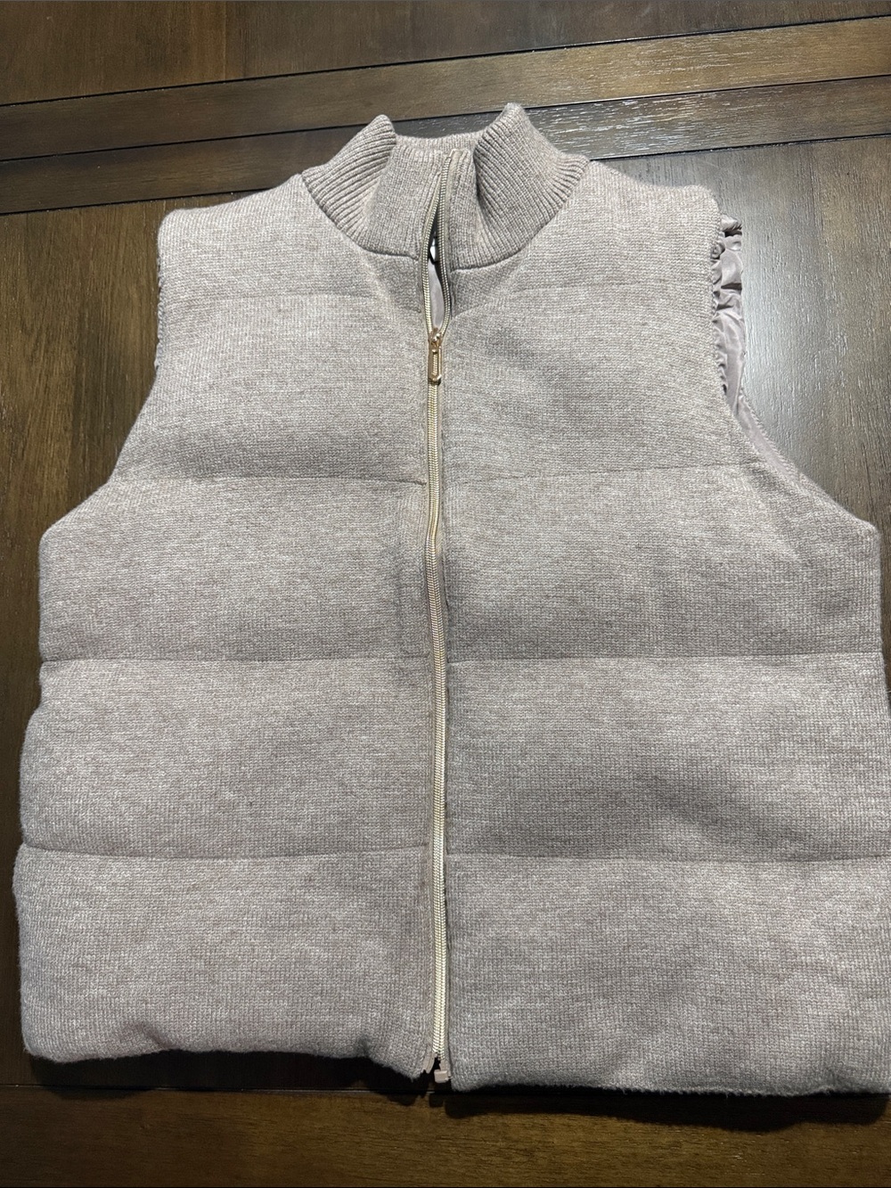 Joie Knit Quilted Puffer Vest in Oatmeal XL